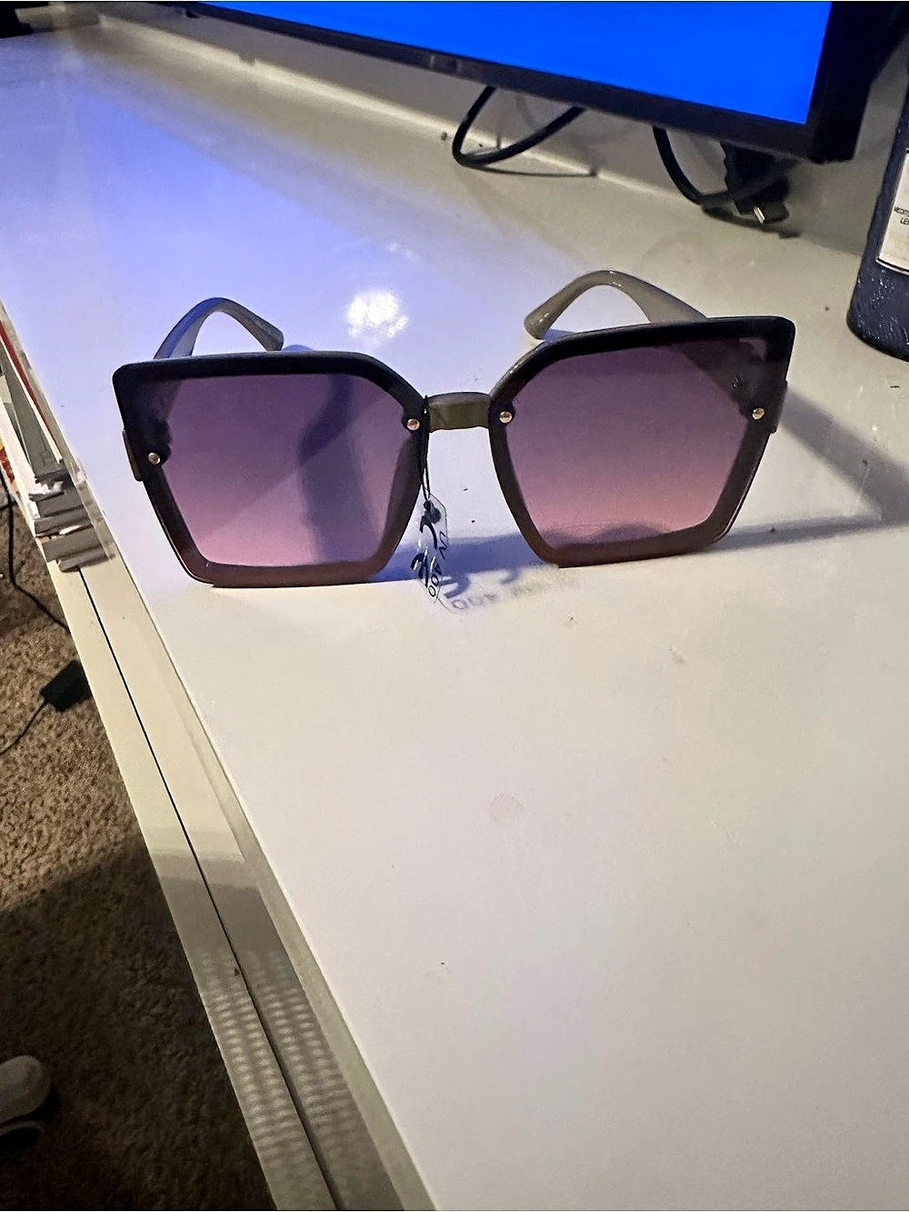 Oversized Purple & Black Sunglasses